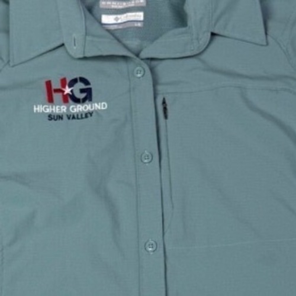 Columbia Womens Silver Ridge Long Sleeve Shirt Blue Grey Sun Valley AL7079 L‎ - Picture 6 of 11